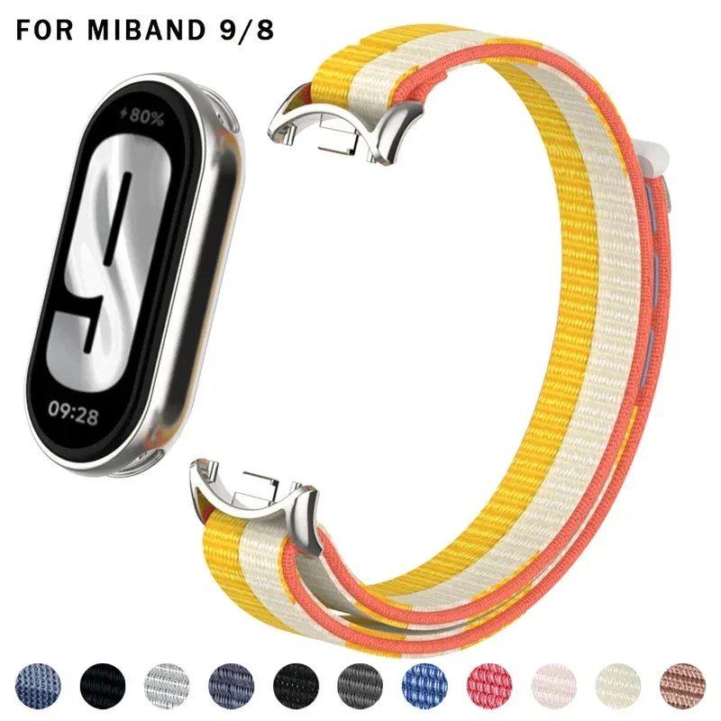 

Nylon Ring Sport Band Replacement for Xiaomi Mi Band 9 Smartwatch Miband 8 Bracelet Belt Accessory