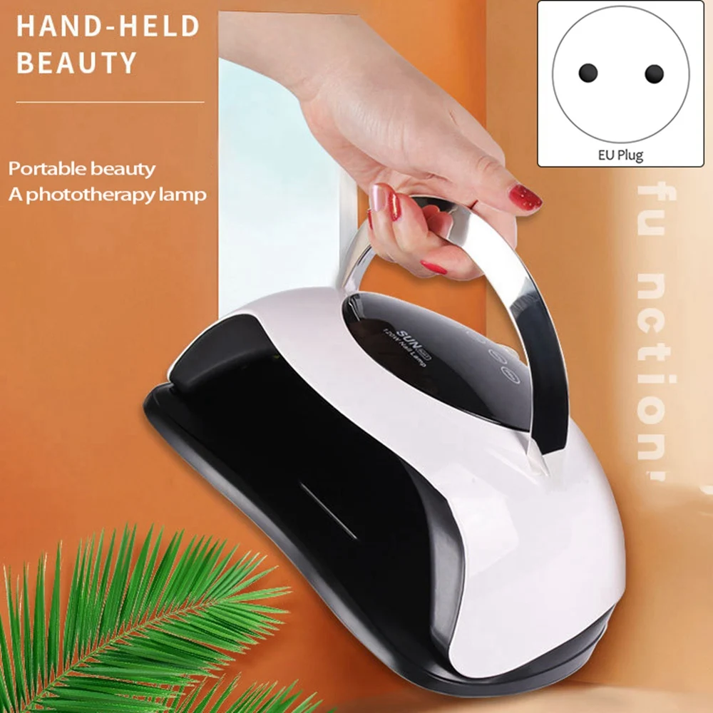 120W Nail Dryer, Professional Nail Lamp with 4 with Motion Sensing Manicure Pedicure Salon Tool(EU Plug)