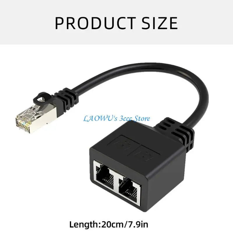 Y8AD RJ45 Ethernet Splitter от 1 до 2, 1000 Мбит / с коммутаторов Ethernet 2 порт RJ45 адаптер локальной сети