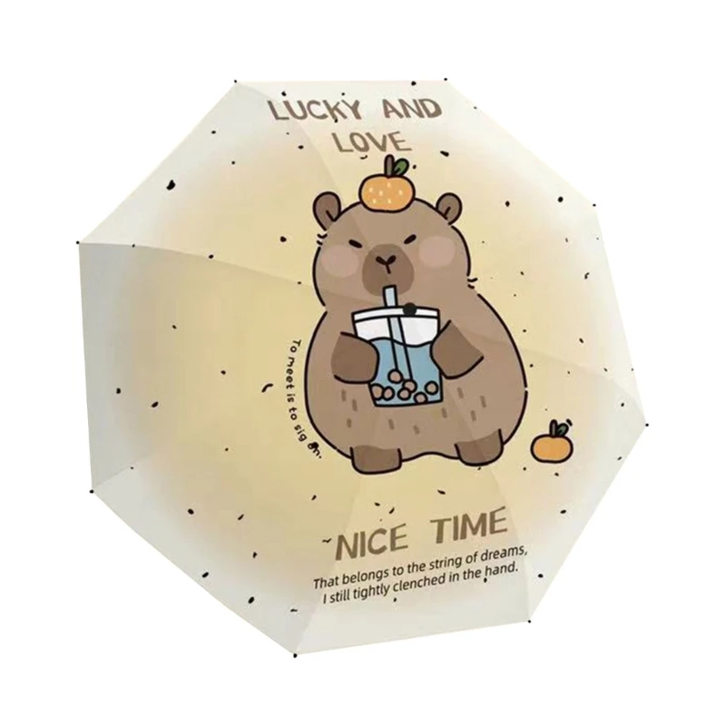 

Capybara Theme Umbrella for Sun Protections Rain Travel Umbrella Accessory Drop shipping
