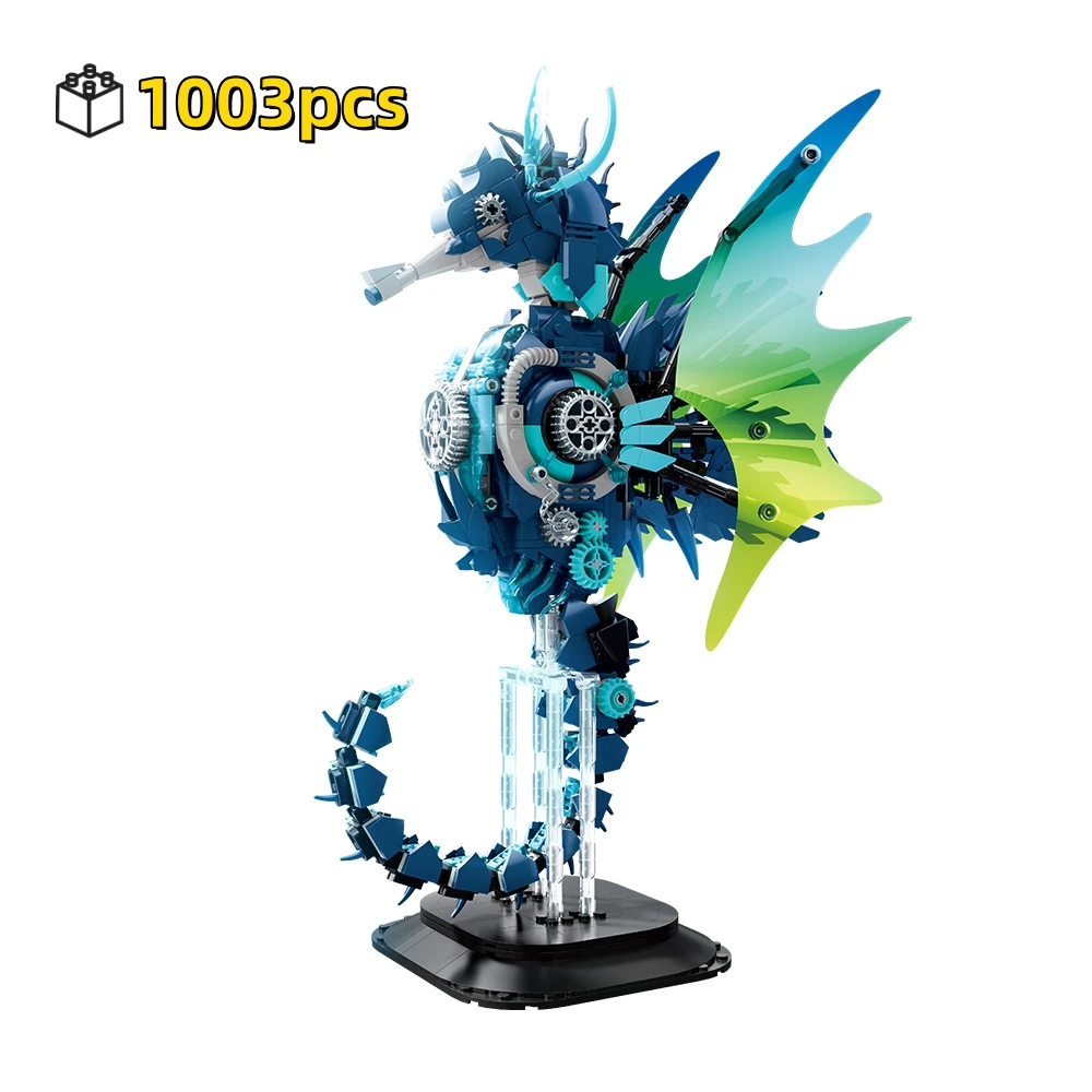 

2025 механический набор строительных блоков «Морской конек», модели океанских животных, сделай сам, сборка кирпичей, модель, подарки на день рождения, Хэллоуин, Рождество