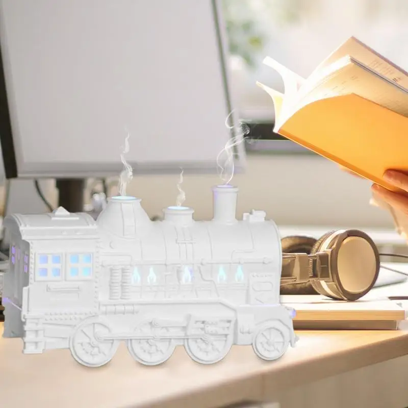 Train Cool Mist Humidifier Car Mist Air Humidifier Train-Shaped Oil Diffuser With Quiet Cool Mist For Bedroom Bathroom Car