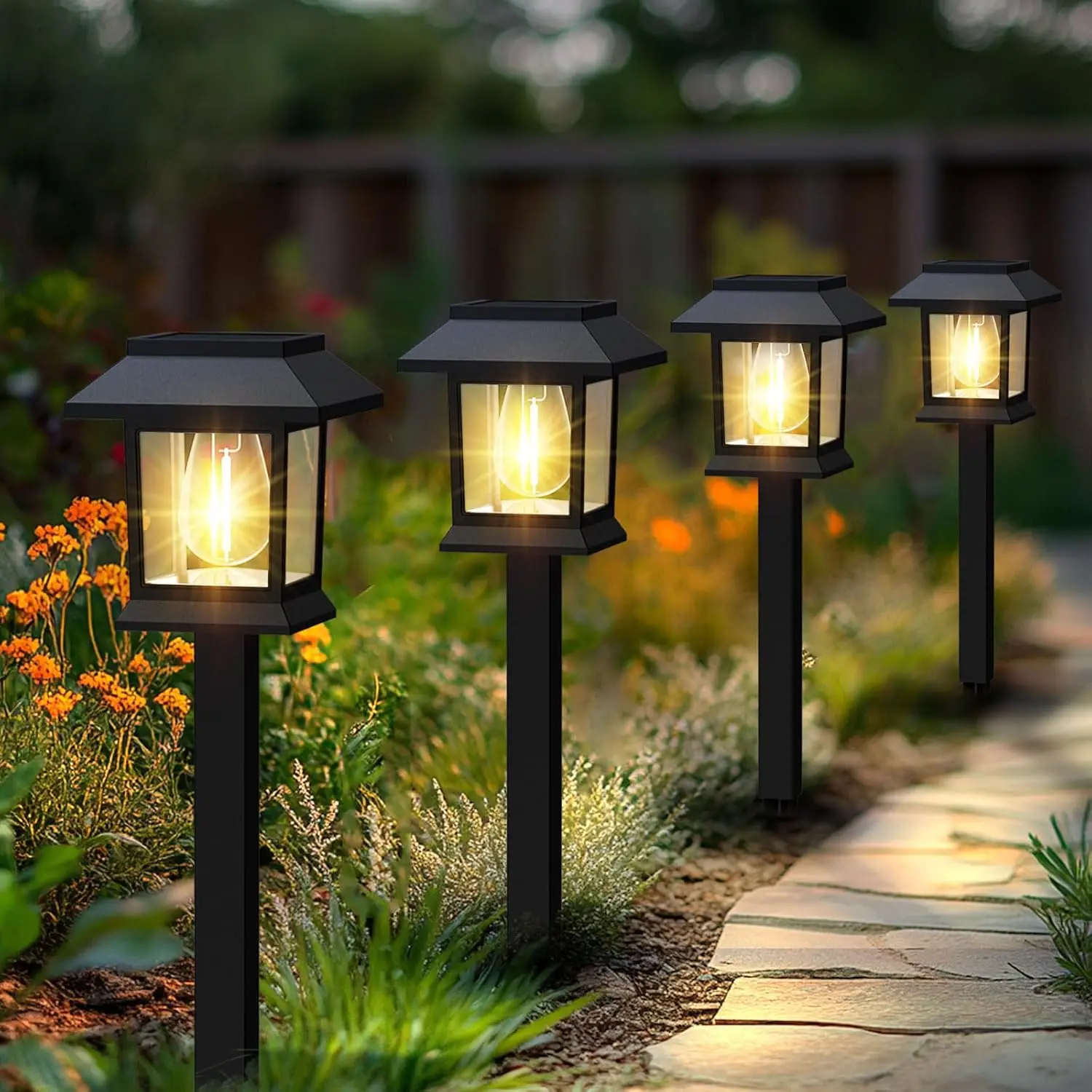 Zewnętrzna Solarna Lampa LED do Gruntu, Lampa Trawnikowa do Ogrodu, Willi, na Dziedziniec, Park, Krajobraz, Oświetlenie Atmosferyczne na Podwórko