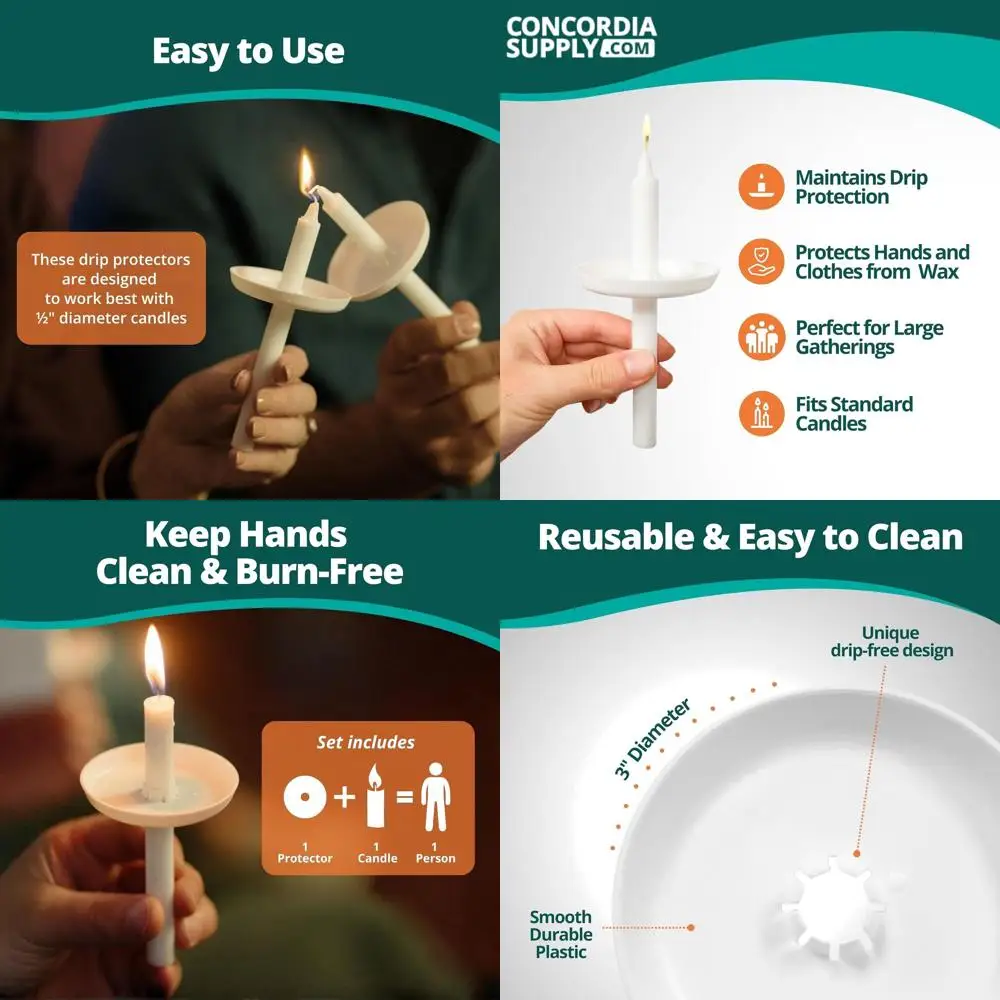 

Подсвечники из белого пластика 5,75 x 1/2 дюйма - 100 штук, идеально подходят для церемоний под свечами, поминальных служб и мероприятий сообщественных организаций.