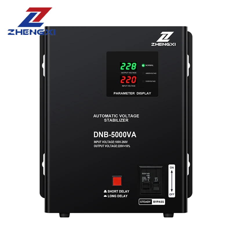 High Quality Stable 5KVA 8KVA 10KVA Single Phase AC Voltage Regulator LCD Display Relay Type 220V Output Voltage for SVC