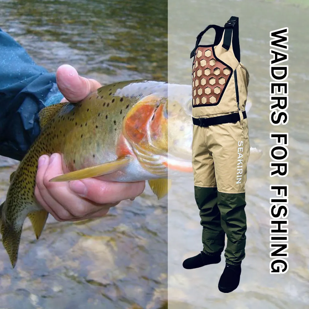 Stockingfoot impermeável Peito Waders Pesca para Homens e Mulheres, leve respirável Stream Calças, Outdoor Caça Fit, 4 Temporada