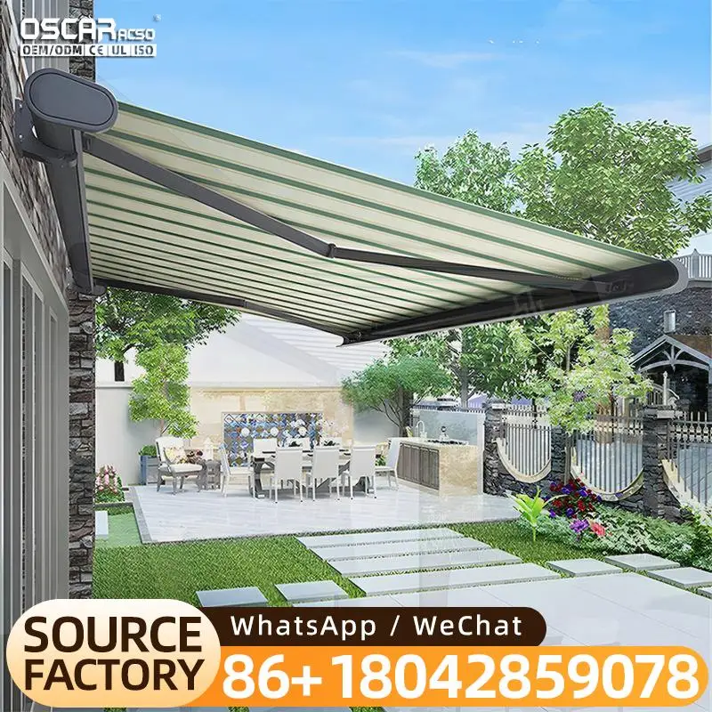 

Высокопрочные выдвижные ветрозащитные моторизованные алюминиевые маркизы с редуктором для использования на открытом воздухе, в саду, на террасе