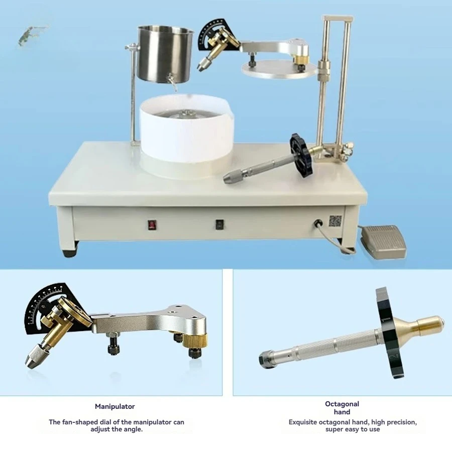Gemstone ring surface forming angle machine, CNC lifting worktable type gemstone grinding machine, octagonal manual manipulator