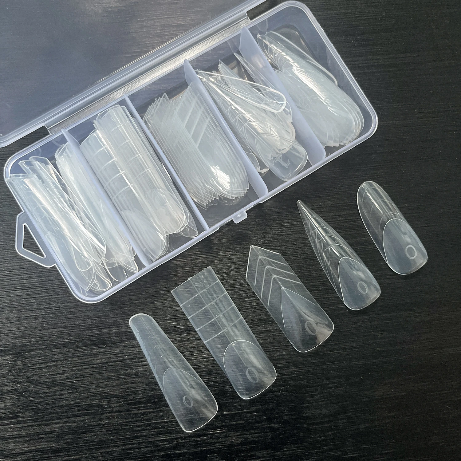 75 قطعة المنطقة الفرنسية المزدوجة مسمار شكل غطاء كامل بناء سريع هلام قوالب الفرنسية نصائح وصلات لإطالة الأظافر قابلة لإعادة الاستخدام الاكريليك العلوي مانيكير #6