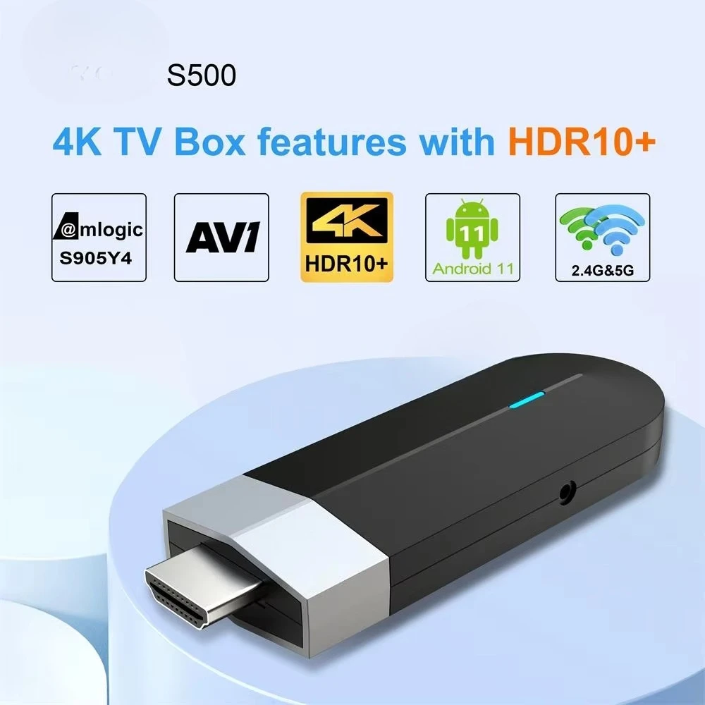 New Set Top Box X98 S500 Google Android 11.0 Tv Box Amlogic S905Y4 2.4G/5G WiFi 4K Netf Android Tv Stick