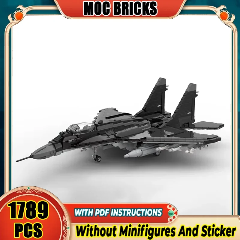 

Military Series Model Moc Building Blocks 35-S Fighter Model Technology Brick DIY Assembly Construction Toy Holiday Gifts