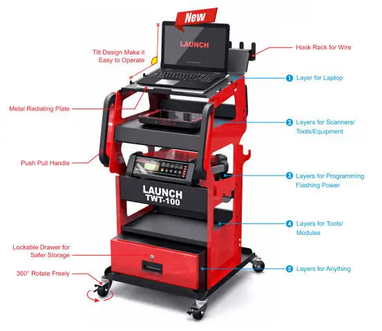 TWT-100 Steel Tool Trolley Auto Repair Tool Box Car Repair Tool Trolley