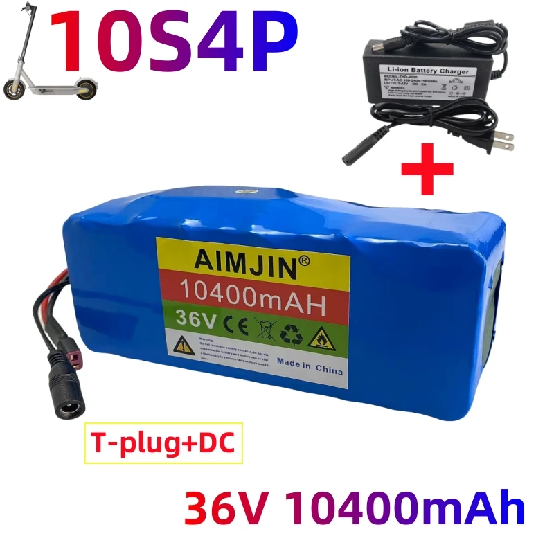 New 36V 10S4P 18650 Battery Pack 1000W High Power Battery 42V 10400mAh BMS+42V2A Charger