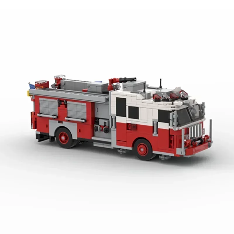 Autoserie Moc Bouwstenen New York Brandweer Motor 34 Model Technologie Bakstenen Merknaam Voertuig DIY Speelgoed Geschenken
