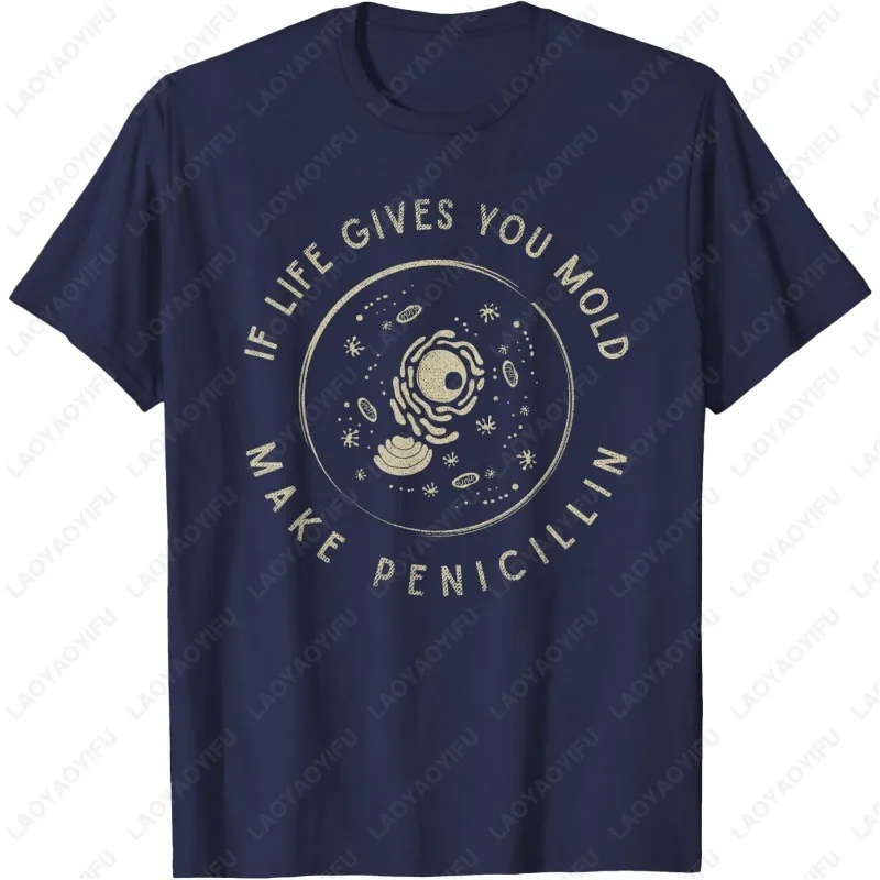 Funny Biologist Gift Mold Penicillin Science Nerd Biology TShirt Men Women Vintage Classic Fashion Streetwear Tops Cotton Tees