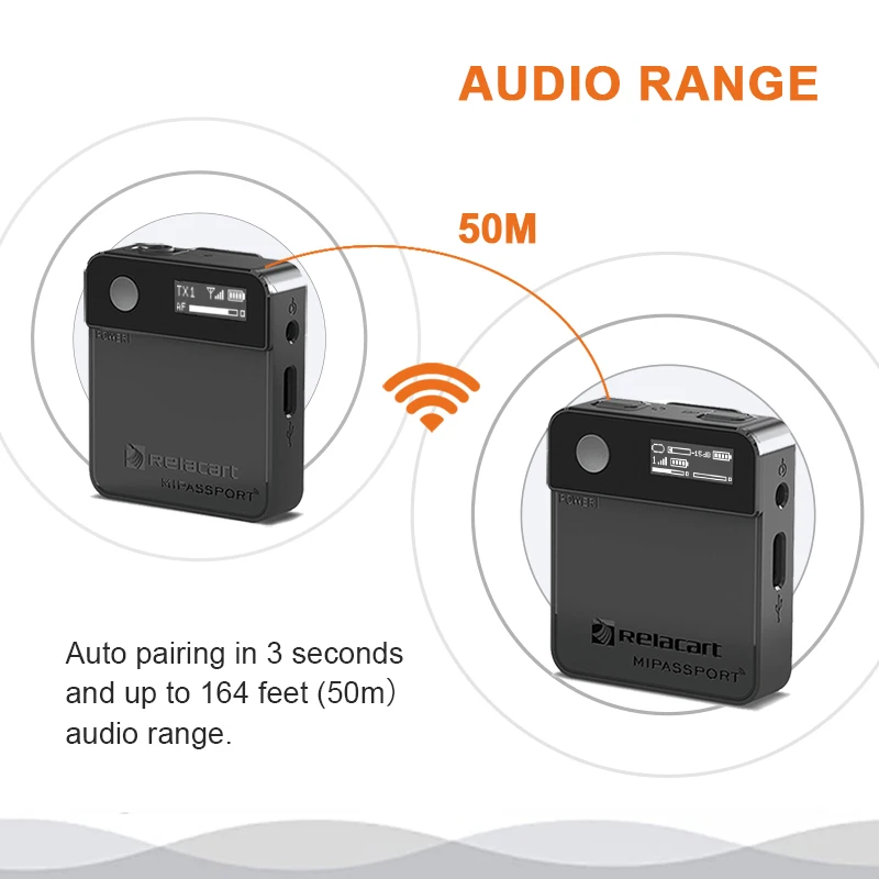 Беспроводной портативный профессиональный петличный микрофон Relacart Mi1S