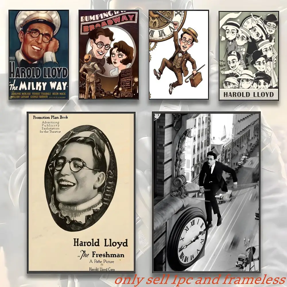 Poster Gift with prints Home bedroom living room decoration promotion and display Renowned Comedian H-Harold Lloyd