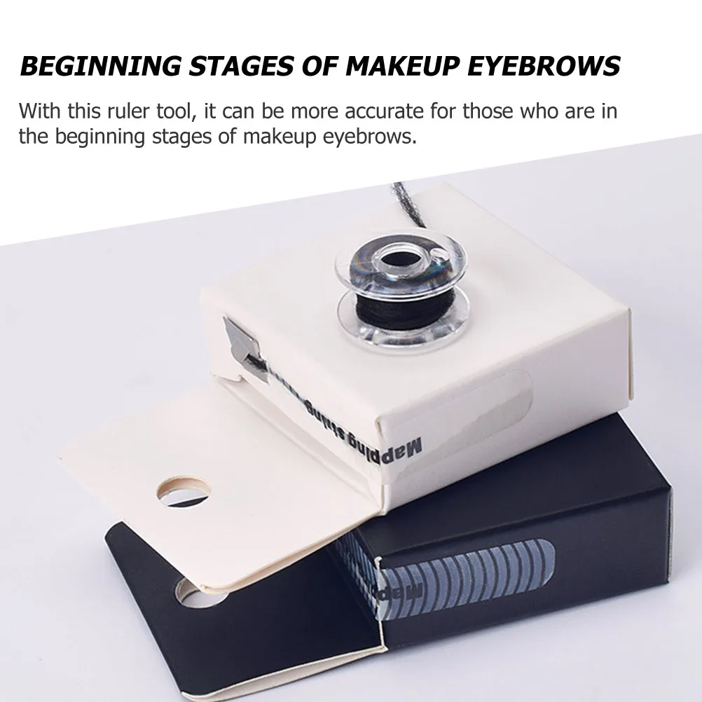 

2pcs Eyebrow Ruler Thread Box Makeup Tool Compact Lightweight Durable Accurate Shape Locating Manual Tattoo for Beauty