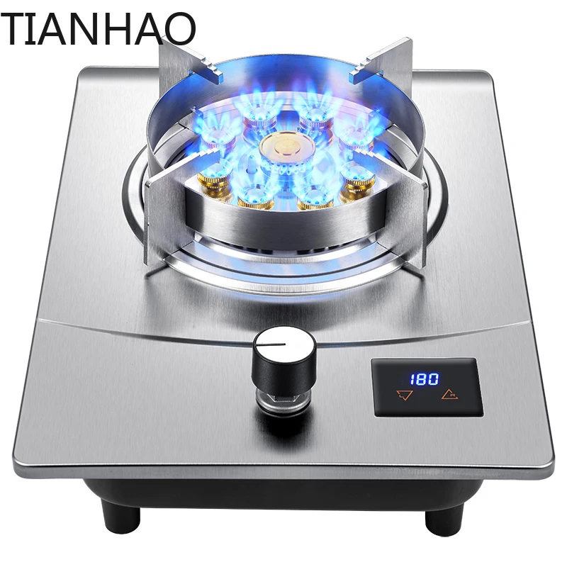 Single Stove Household Desktop Liquefied  Embedded Stainless Steel Fierce Fire Stove