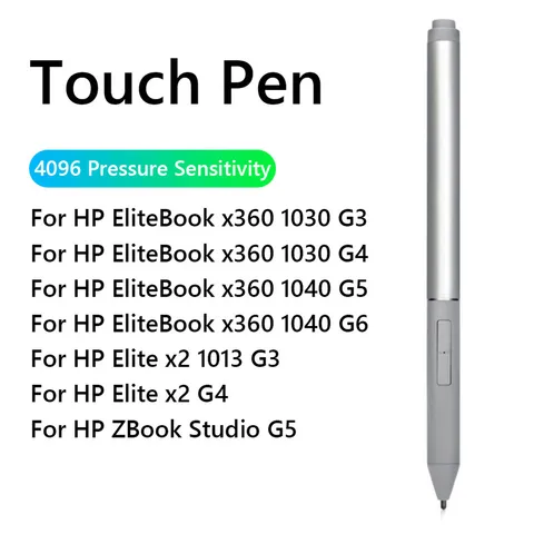 Active Pen Pen 4096 с интерфейсом Type C и датчиком нажатия, серебристое активное перо для HP Elitebook и Zbook X360 1030 G2/G3 1040 hp elitebook x360 1030 g3 отзывы - №6