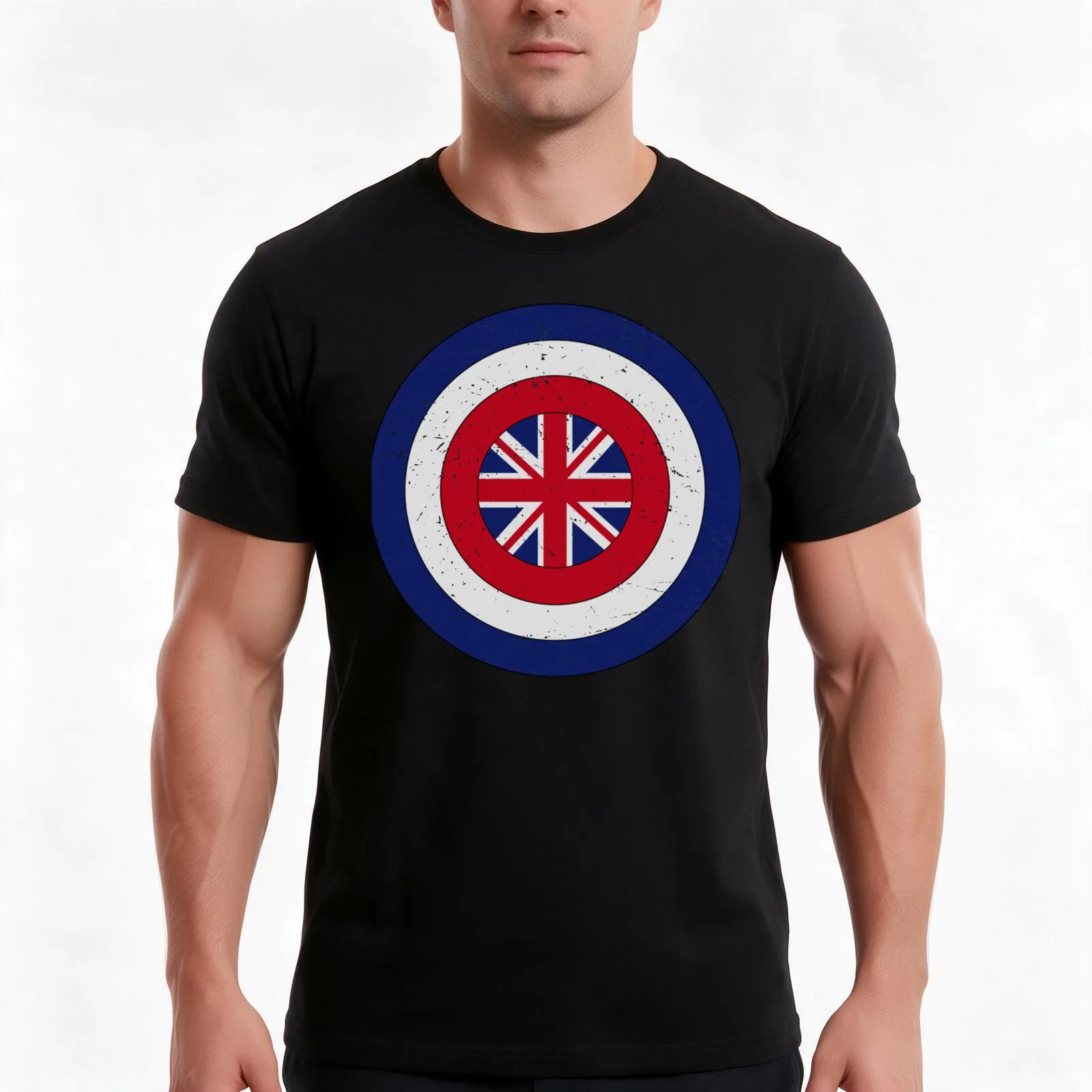 Retro Captain Carter - British Captain Shield - British Flag T-Shirt, Summer Casual Cotton Tee, Oversized Streetwear Tops