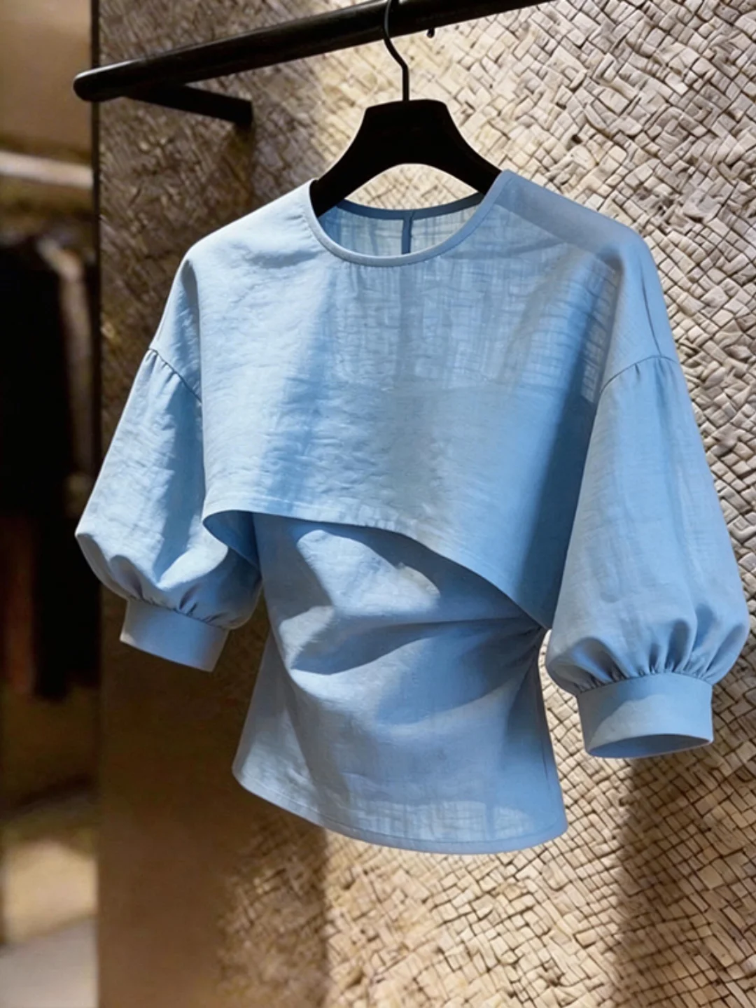 

Elegant Simple Short Sleeve T-Shirt Women's Summer New Style Advanced Feeling Irregular Hemline Breathable Comfortable Top