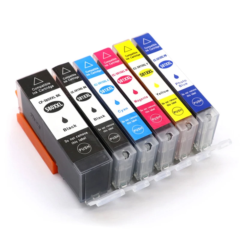 New Compatible for Canon PIXMA TR7550 TR8550 TS6150 TS6151 TS8150 printer PGI-580 CLI-581 PGI580 CLI581 XXL Ink Cartridge