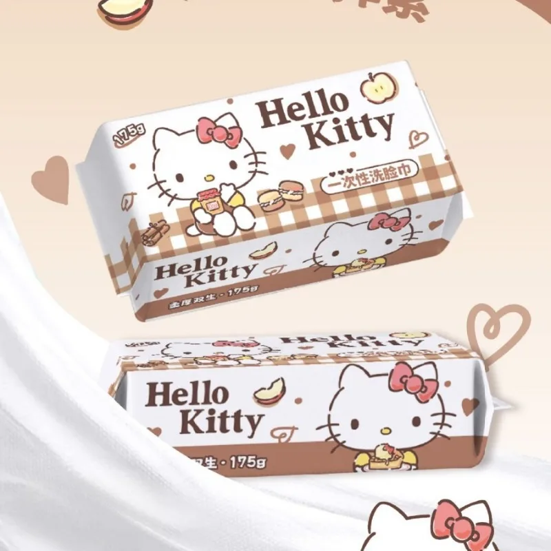 

Hello Kitty disposable face towel Kawaii couple gift anime cartoon kt women products thickened pearl pattern absorbent wholesale