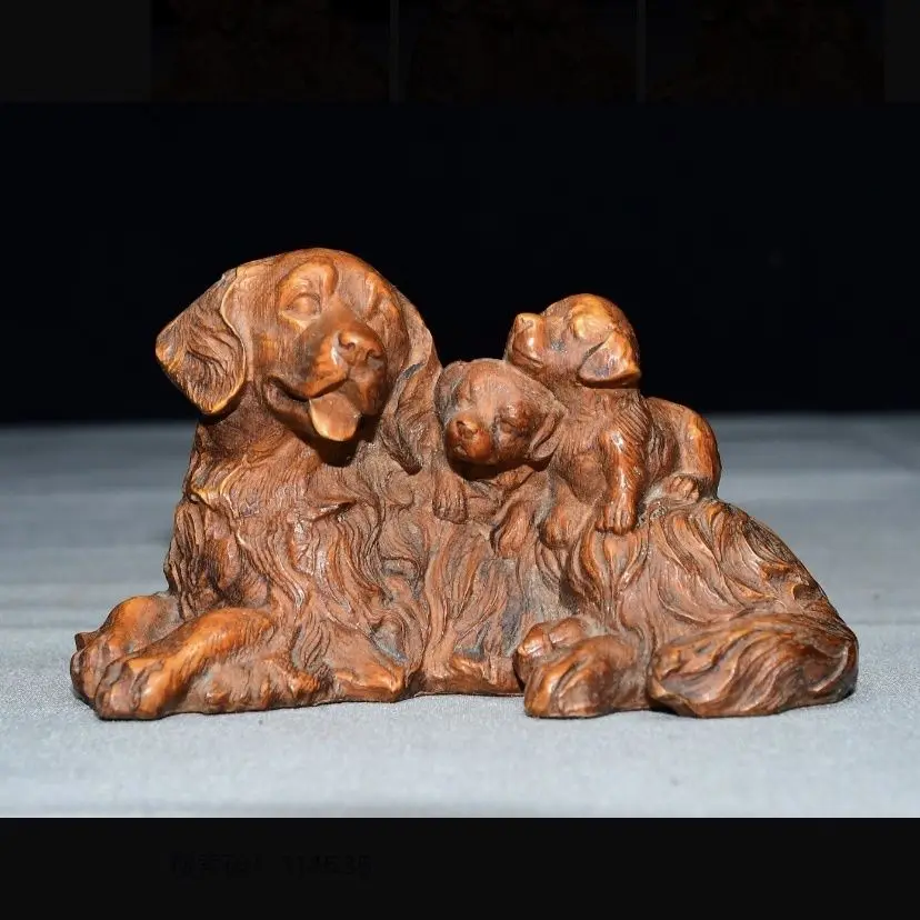 Golden Retriever dog mama and baby Statue Figurine Desktop Ornaments Home Decoration Crafts Tea Pet Decor