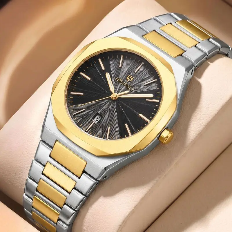 Fashion Men Quartz Watch Unique Dial Design Male Business Wristwatch Luminous Features For Daily Wear Special Occasions Boy Gift