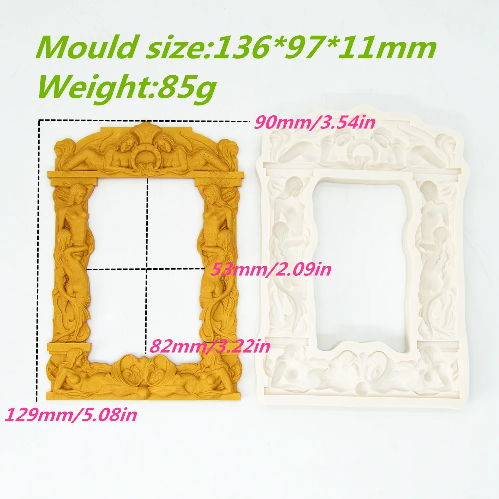 Silicone Mold Mermaid Frame Kitchen Handmade Baking Making Tools Decoration Supplies DIY Relief Cake Chocolate Fondant Moulds