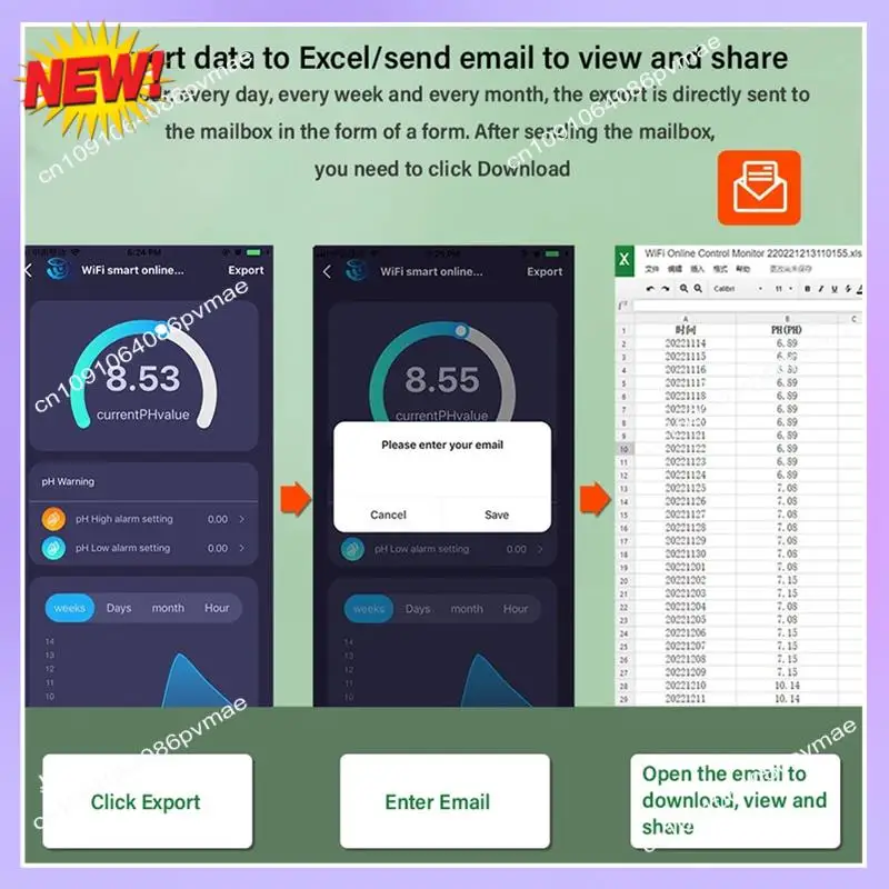 T24C Tuya Wifi 1 In 8 Waterkwaliteit Tester S. G PH EC/ORP TDS/CF ZOUT/TEMP Meten Analyzer DIY Monitor US Plug