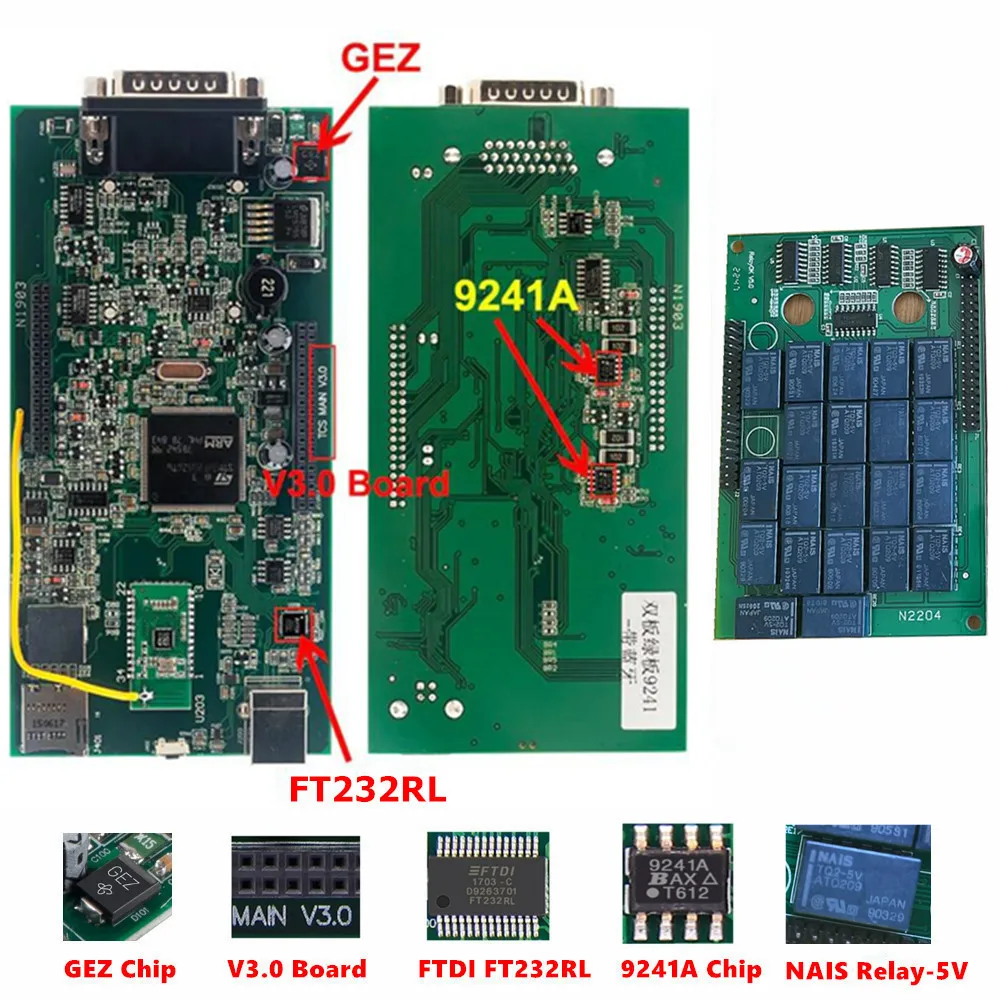 TCS OBD2 New VCI Bluetooth 2021.11 TCS V3.0 9241A Double PCB Blue NAIS Relays Keygen Multidiag Pro DS150 CARS/TRUCKS