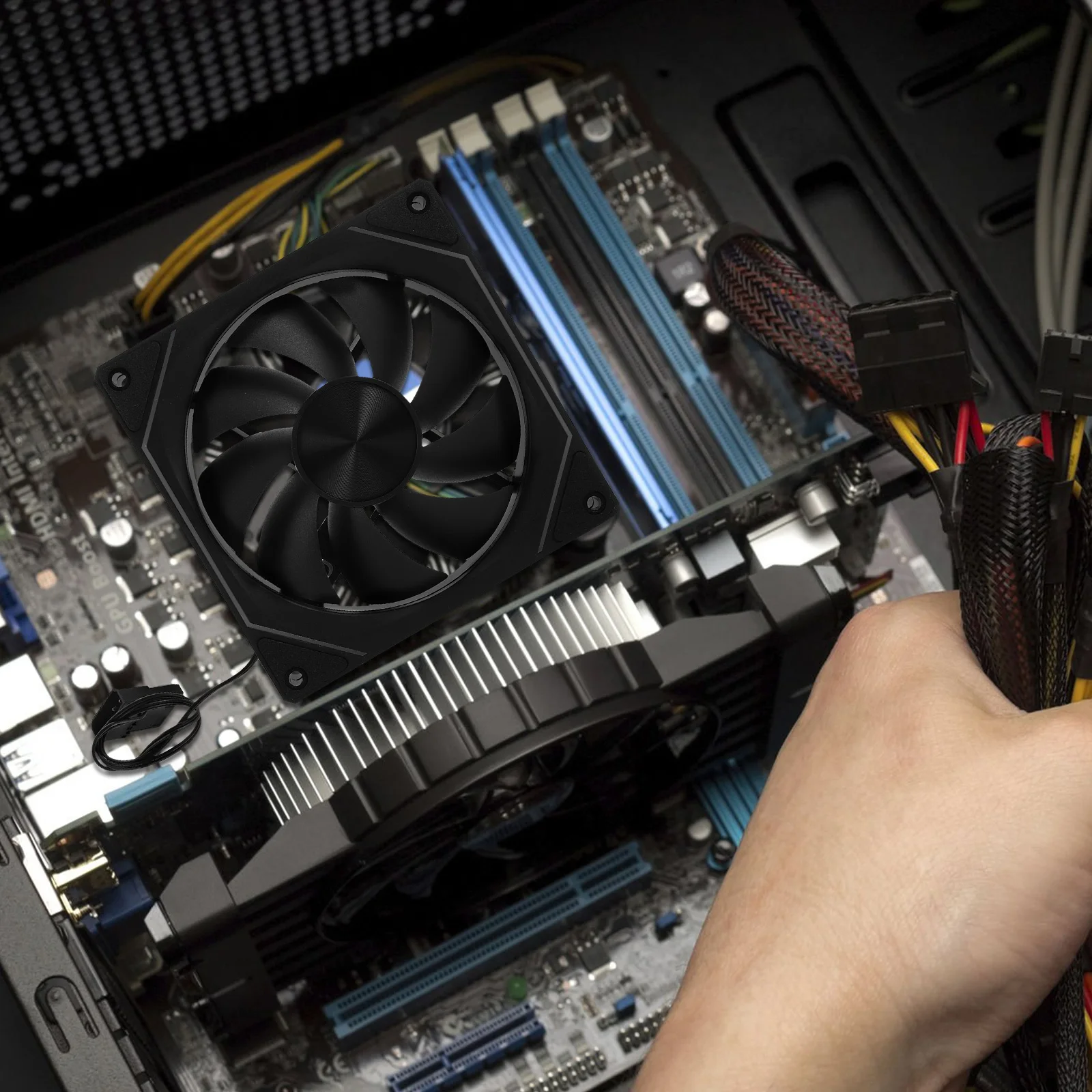 

Rgb Silent Pc Case Fan Adjustable Speed 800-1600rpm Quiet Cooling Fan for Gaming Office Desktop Setup Case Fans Rgb