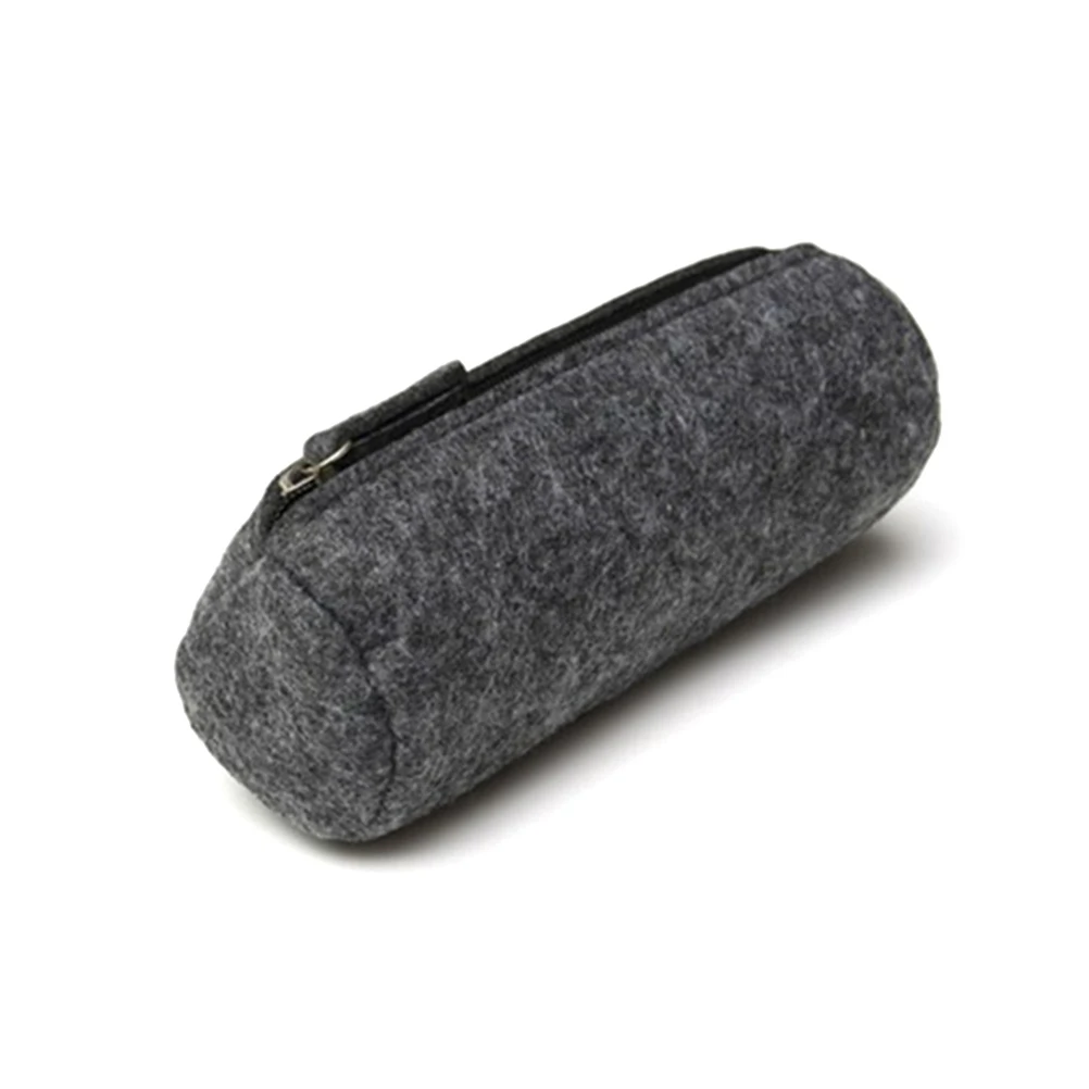 

2pcs Convenient and Practical Cylinder Pencil Case Large Capacity Pen Bag Pouch Stationery Bags (Dark Grey & Light Grey
