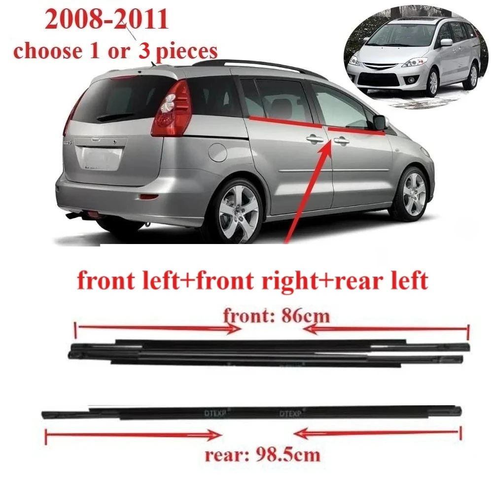 

1 or 3 Pieces Outside Windows Rubber for Mazda 5 2008-2011 Glass Protector Black Rubber Strip for Mazda 5 C235-50-670C