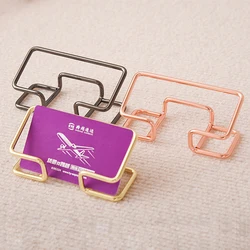 Cute Card Holder Gold Metal Paper Organizer Binder Clip Display Office Business for Men & Women Fashion Desktop Decorative