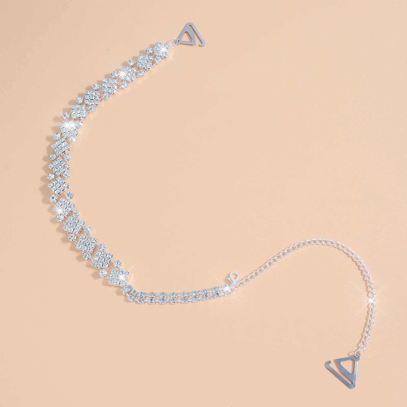 1 سلسلة حزام كتف مربعة الشكل فاخرة وخفيفة الوزن ومناسبة للمطابقة مع سلسلة الجسم لفساتين الحفلات والعشاء #3