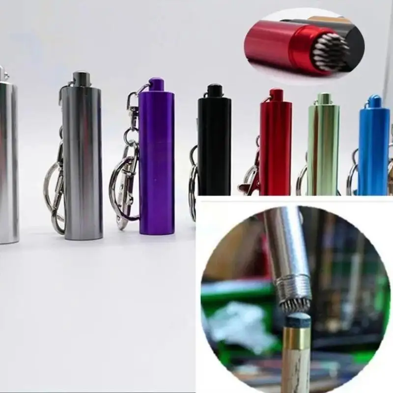 Cue Tip Shaper, Billiard Accessories Snooker Pool Cue Tip Corrector, Effective Repair Keychain Metal Pool Cue Shaper