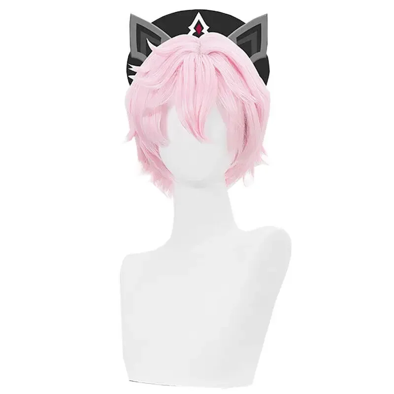 

Genshin Impact Fontaine Dahlia Cosplay Wigs 28cm Short Straight Pink Synthetic Hair