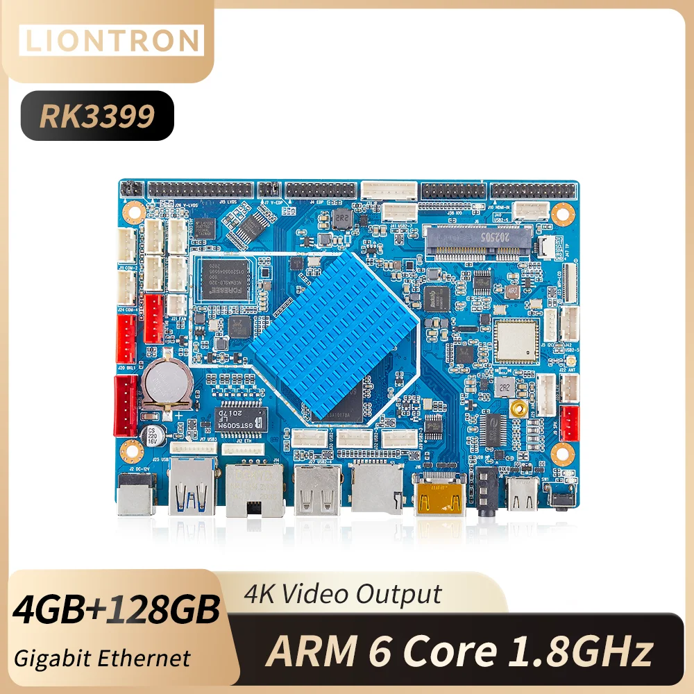 Liontron Rockchip RK3399 Development Board K4 HDMI LVDS eDP MIPI Six Core ARM 64 Bit Android,Ubuntu,Debian Single Board Computer