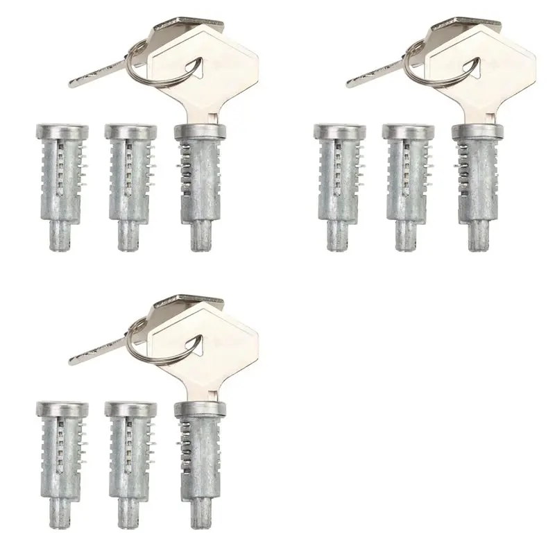 Rare 9 Lock Cylinder With 6 Keys Front Barrel & Boot Lock For Renault R4 (4L), R6, R12, R15 And R17 7700547887 7700553344