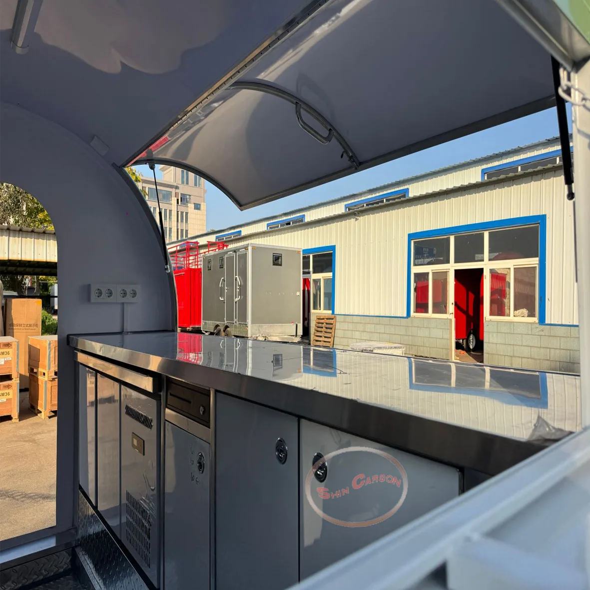 Stainless Steel Mobile Bar Station Ice Cream Fast Food Trailer Fully Equipped Ice Cream Truck Beverage Trailer for Business Use