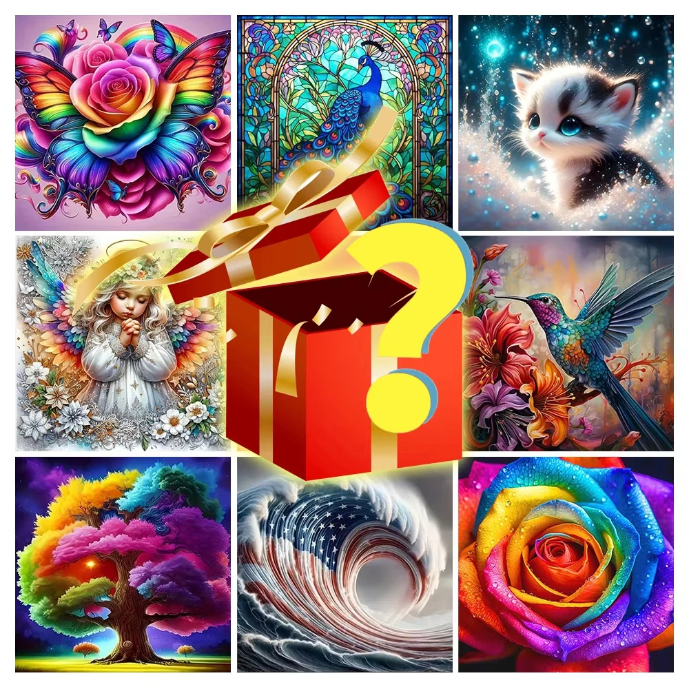 

1 шт. Алмазная мозаика с случайным дизайном, изысканный узор, блестящие алмазные частицы, ручная работа, DIY.