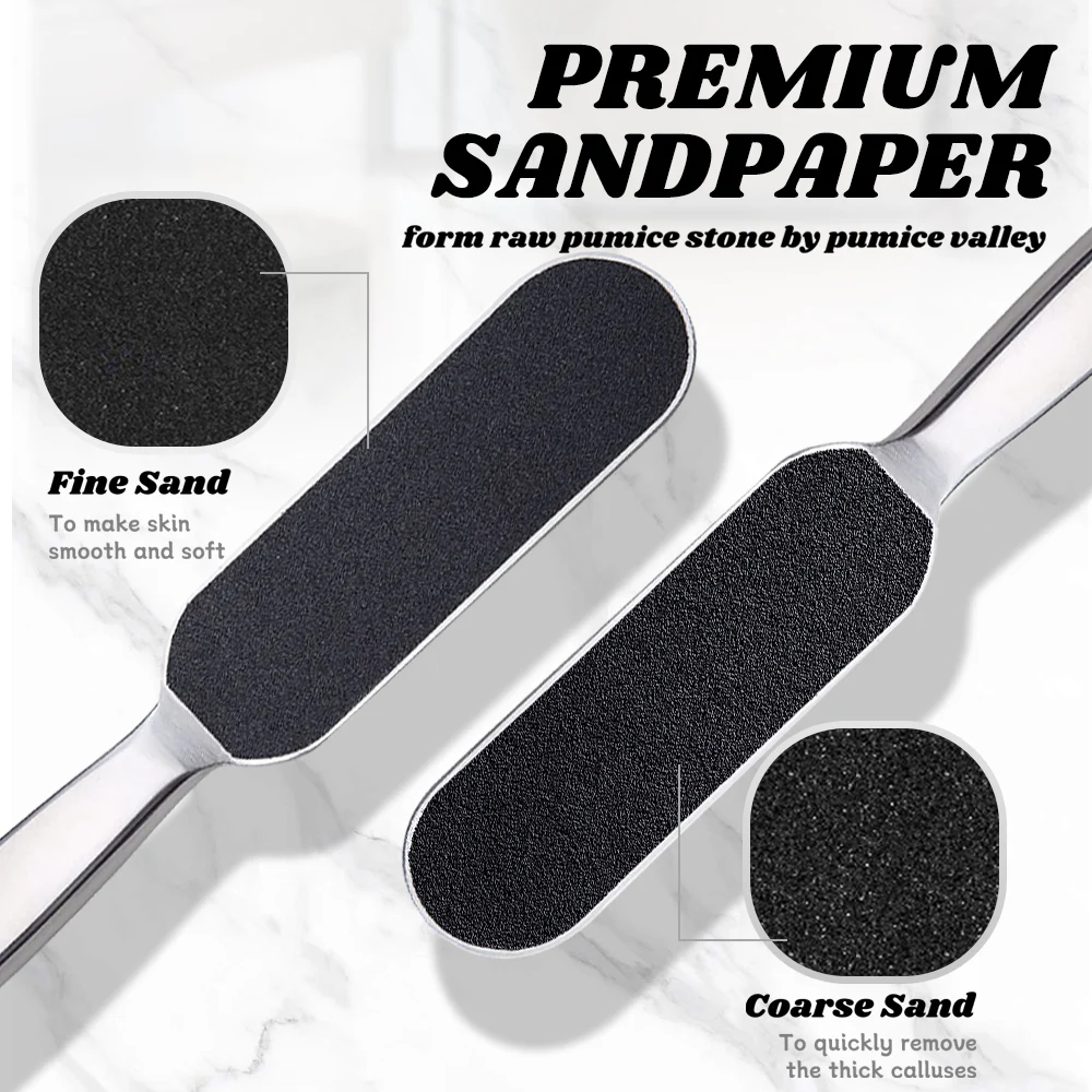 1 pz/1 set professionale pedicure lima per piedi doppio lato con 10 cuscinetti sostituibili rimozione calli calli pelle screpolata in acciaio inossidabile