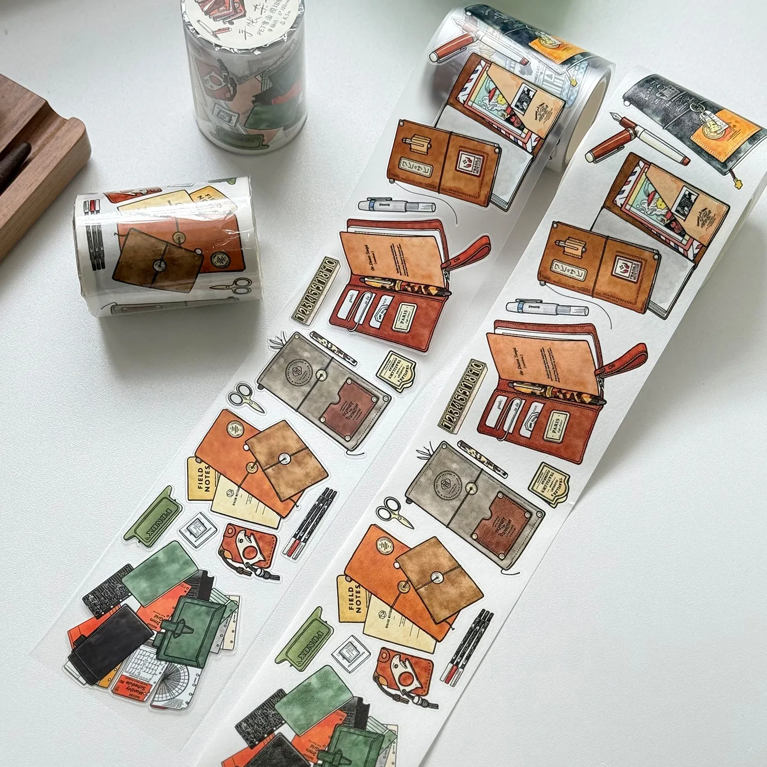 DengDeng Studio Vintage Journal Book Washi Paper Tape for Card Making DIY Scrapbooking Plan Decorative Sticker