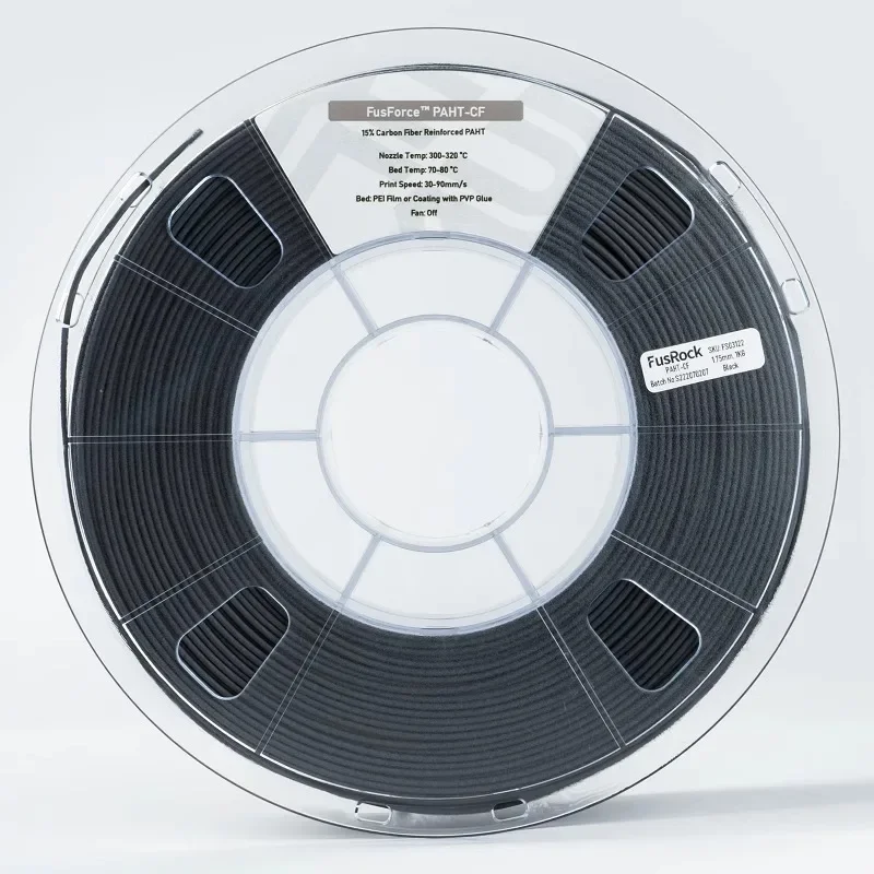 FusRock PA-CF คาร์บอนไฟเบอร์ไนลอนอัพเกรดอุณหภูมิสูง 15% คาร์บอนไฟเบอร์เสริมอุตสาหกรรม PAHT CF