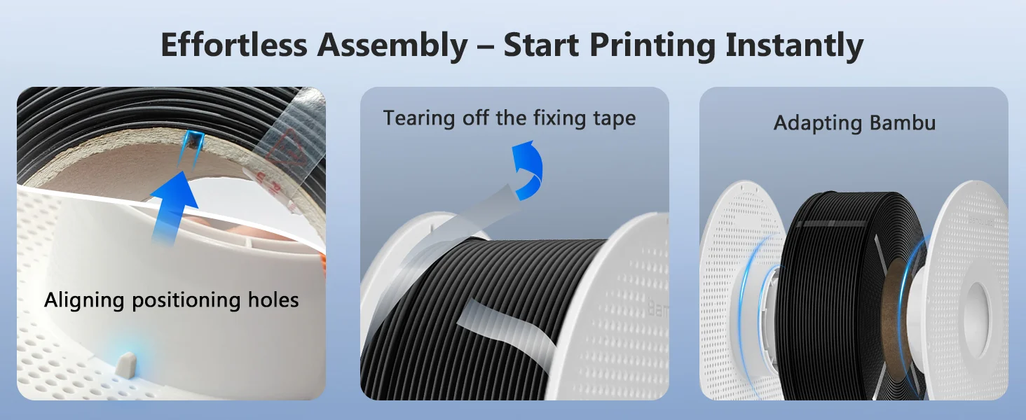 JAYO 3D PLA Nachfüllpack 3D-Drucker Filament 1,1kg Wiederverwendbare Spule zum Nachfüllen für Bambu Lab mit Geringer Verformung Passend für die Meisten Wiederverwendbaren Spulen – Detail 4