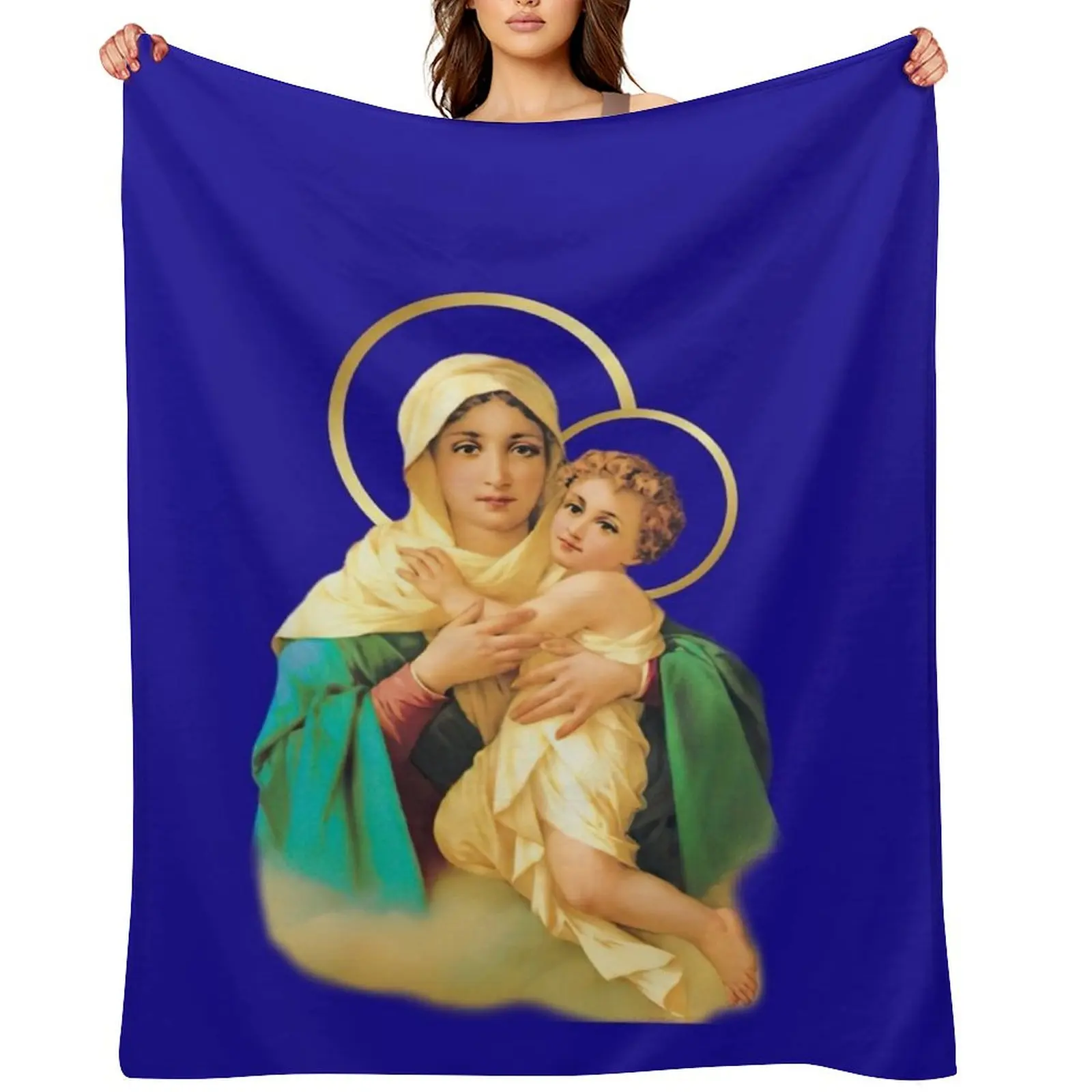 

Our Lady of Schoenstatt Virgin Mary Catholic Saint 2020-020 Throw Blanket Plaid on the sofa Designers Stuffeds Blankets