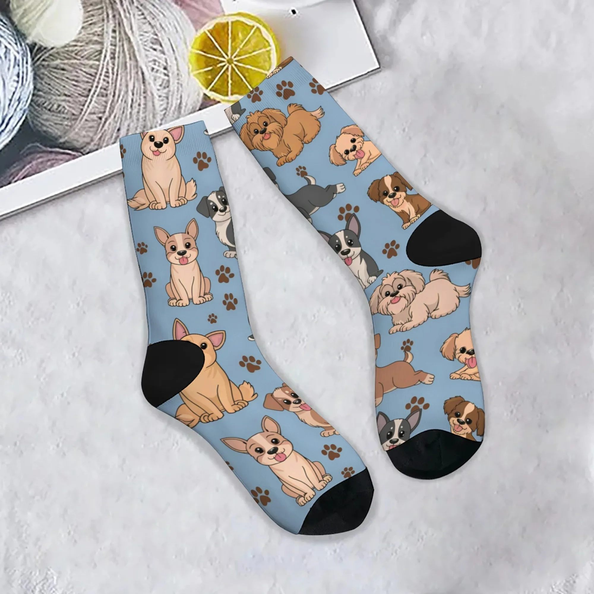 Cartoon Hund Druck Socken Bequeme Atmungsaktive Nicht-slip Socken Neuheit Harajuku Retro Straße Hip-hop Crew Socken Party Spaß geschenk